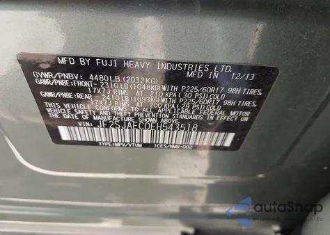 2014 Subaru Forester 2.5I Premium z USA, uszkodzony, nr VIN JF2SJAEC0EH543518